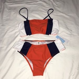 CUPSHE Tricolor Bandeau Bikini